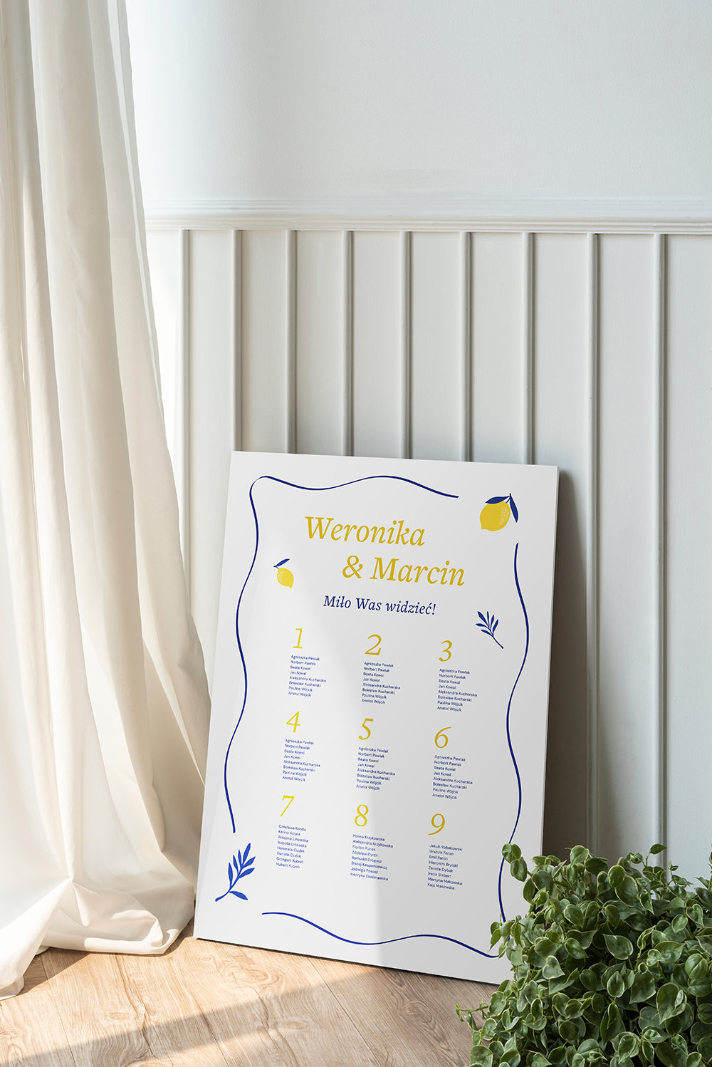 Plan stołów Lemon Curd