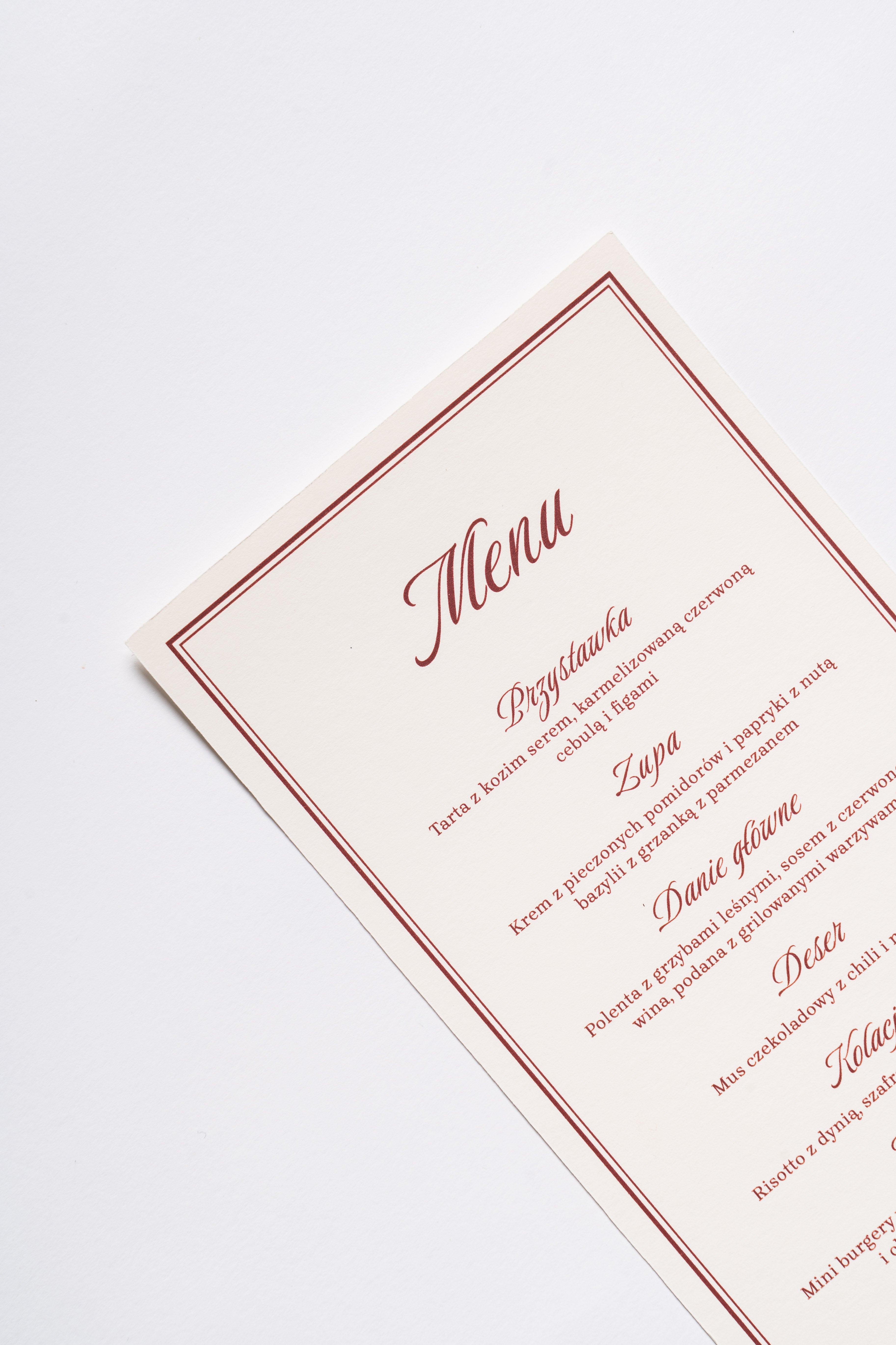 Menu Panna Cotta #1