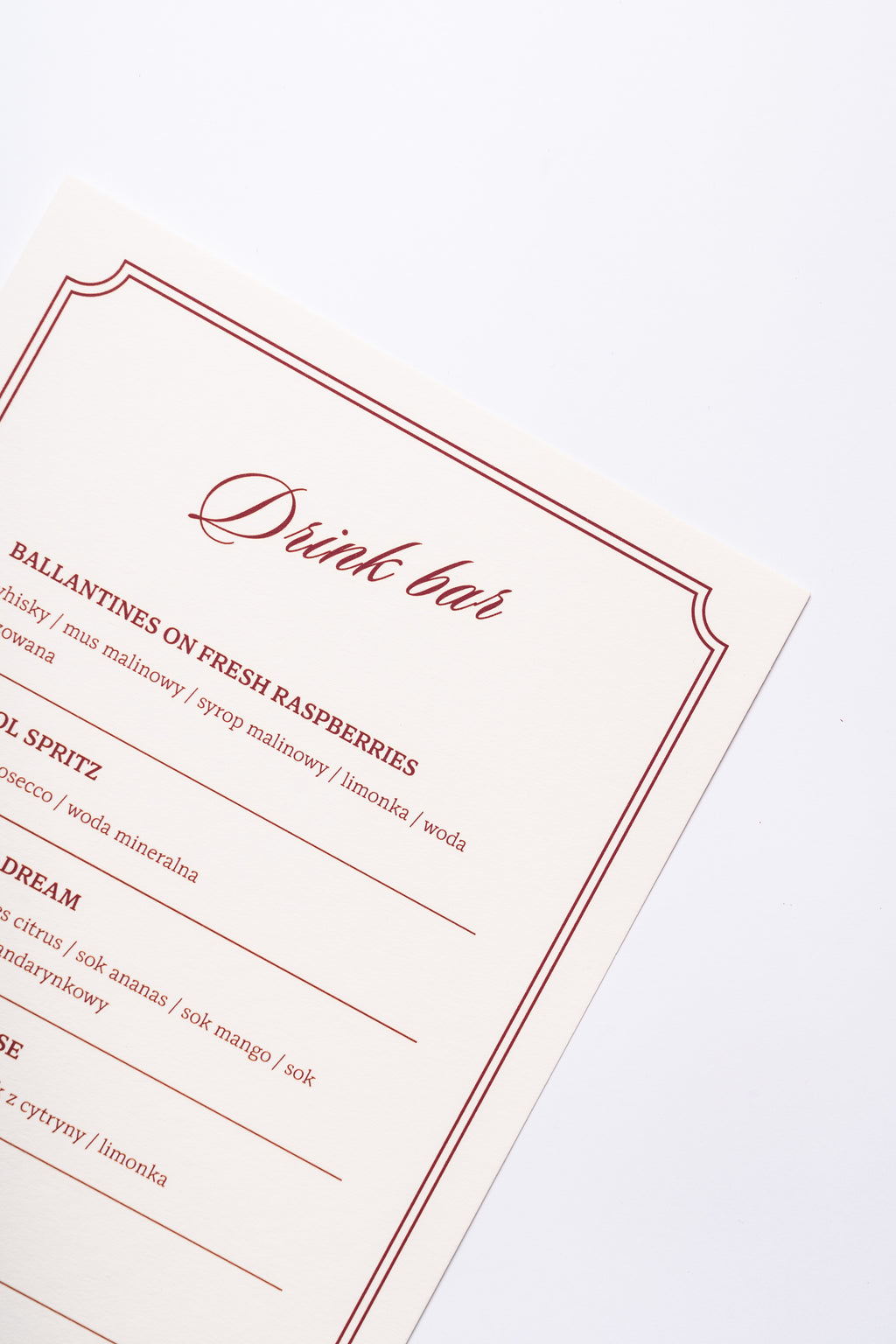 Drink bar Red Velvet